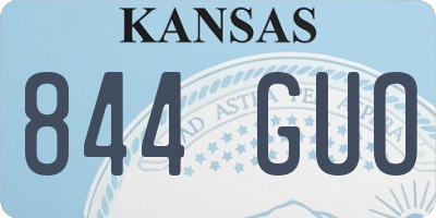 KS license plate 844GUO