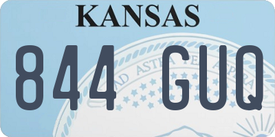 KS license plate 844GUQ