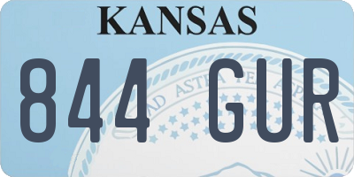 KS license plate 844GUR
