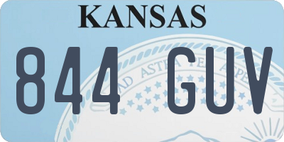 KS license plate 844GUV