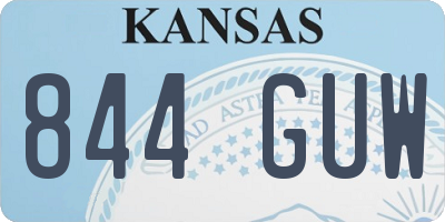 KS license plate 844GUW