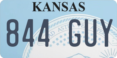 KS license plate 844GUY