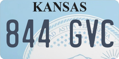 KS license plate 844GVC