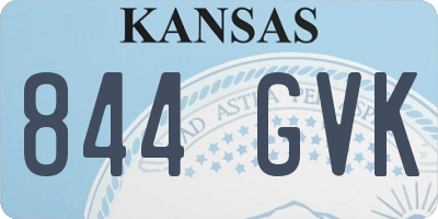 KS license plate 844GVK