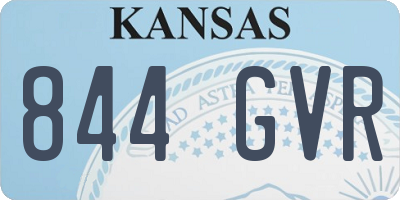 KS license plate 844GVR