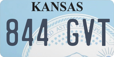 KS license plate 844GVT