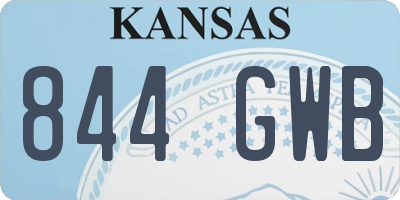 KS license plate 844GWB