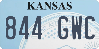 KS license plate 844GWC