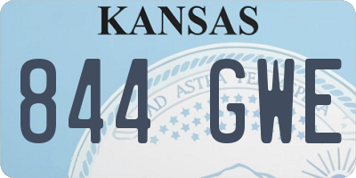 KS license plate 844GWE