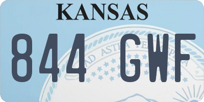 KS license plate 844GWF