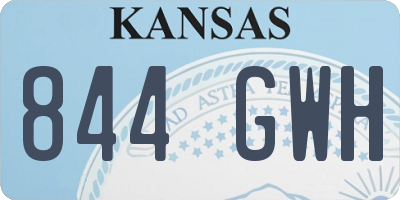 KS license plate 844GWH