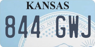 KS license plate 844GWJ