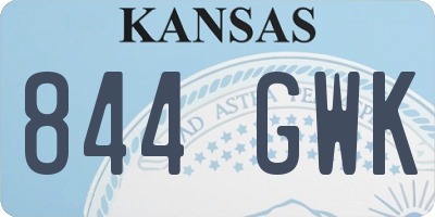 KS license plate 844GWK