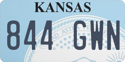 KS license plate 844GWN