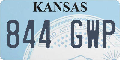 KS license plate 844GWP