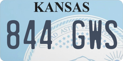 KS license plate 844GWS