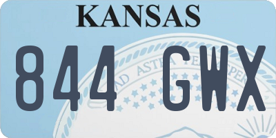 KS license plate 844GWX