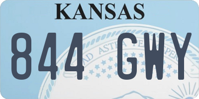 KS license plate 844GWY