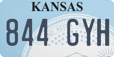 KS license plate 844GYH