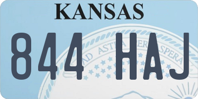 KS license plate 844HAJ