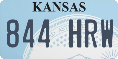 KS license plate 844HRW