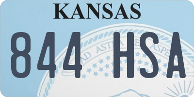 KS license plate 844HSA