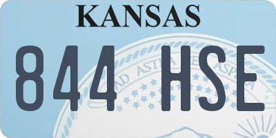 KS license plate 844HSE