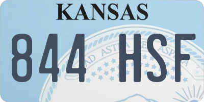 KS license plate 844HSF