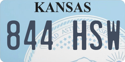 KS license plate 844HSW
