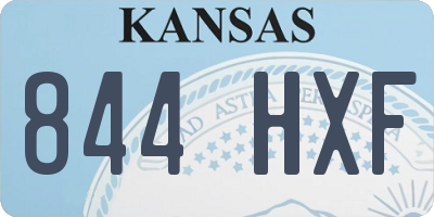 KS license plate 844HXF