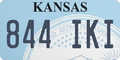 KS license plate 844IKI