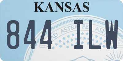 KS license plate 844ILW