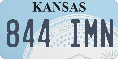 KS license plate 844IMN