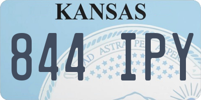 KS license plate 844IPY