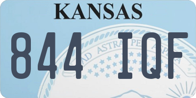 KS license plate 844IQF