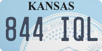 KS license plate 844IQL