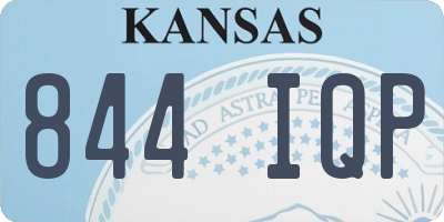 KS license plate 844IQP