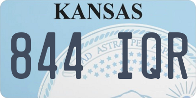 KS license plate 844IQR