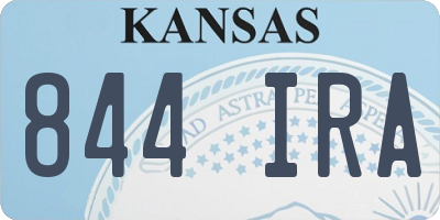 KS license plate 844IRA