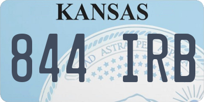 KS license plate 844IRB