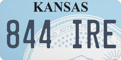 KS license plate 844IRE