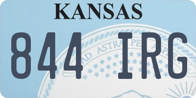 KS license plate 844IRG