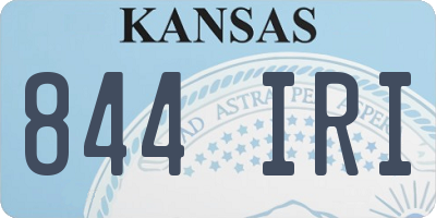 KS license plate 844IRI