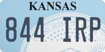 KS license plate 844IRP