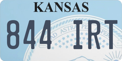 KS license plate 844IRT