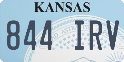 KS license plate 844IRV