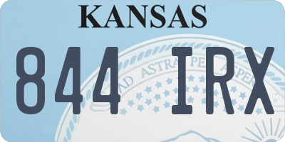 KS license plate 844IRX
