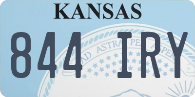 KS license plate 844IRY