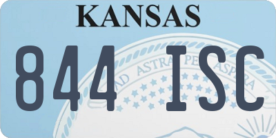 KS license plate 844ISC