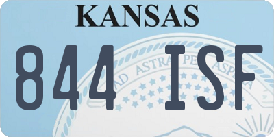 KS license plate 844ISF